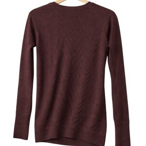 lululemon Hooded Knit Sweater Size 8 Burgundy Wine Textured Pullover